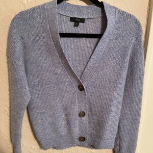 JCrew Ribbed V-neck cardigan sweater (S) - Light Blue - NWOT